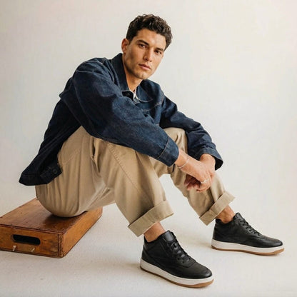 Height-Increasing Ascenzo Casual Leather Sneakers