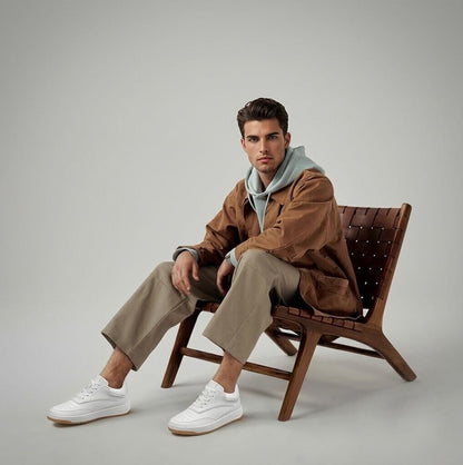Height-Increasing Ascenzo Casual Leather Sneakers