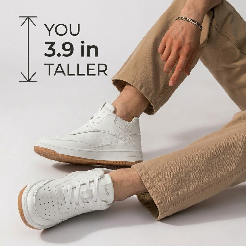 Height-Increasing Ascenzo Casual Leather Sneakers