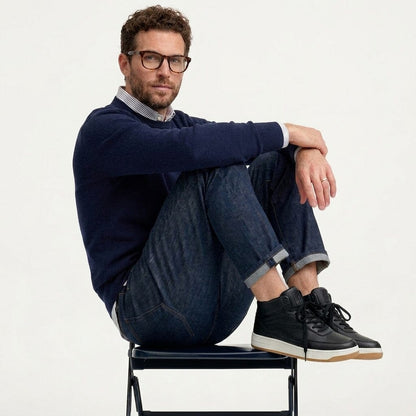 Height-Increasing Ascenzo Casual Leather Sneakers