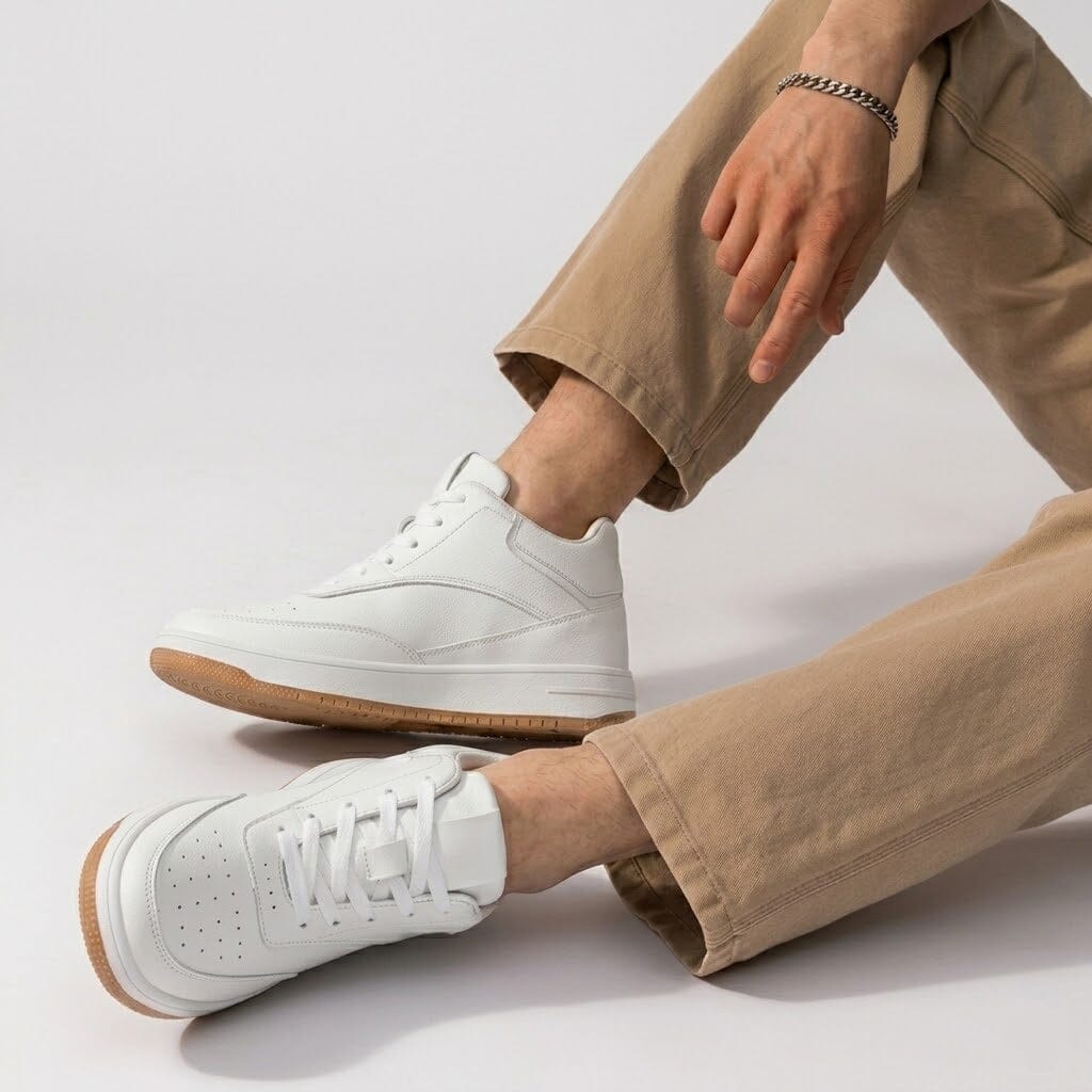 Height-Increasing Ascenzo Casual Leather Sneakers