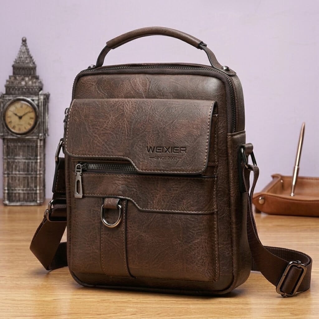 Forgeweix Men's Leather Crossbody Bag