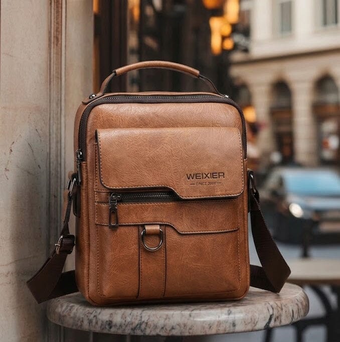 Forgeweix Men's Leather Crossbody Bag