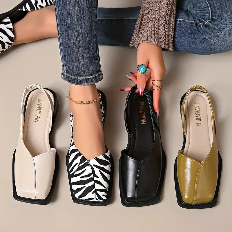 MARY JANES Leather Slip-On Flats
