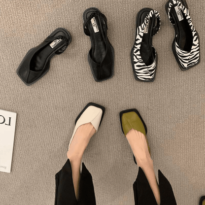 MARY JANES Leather Slip-On Flats