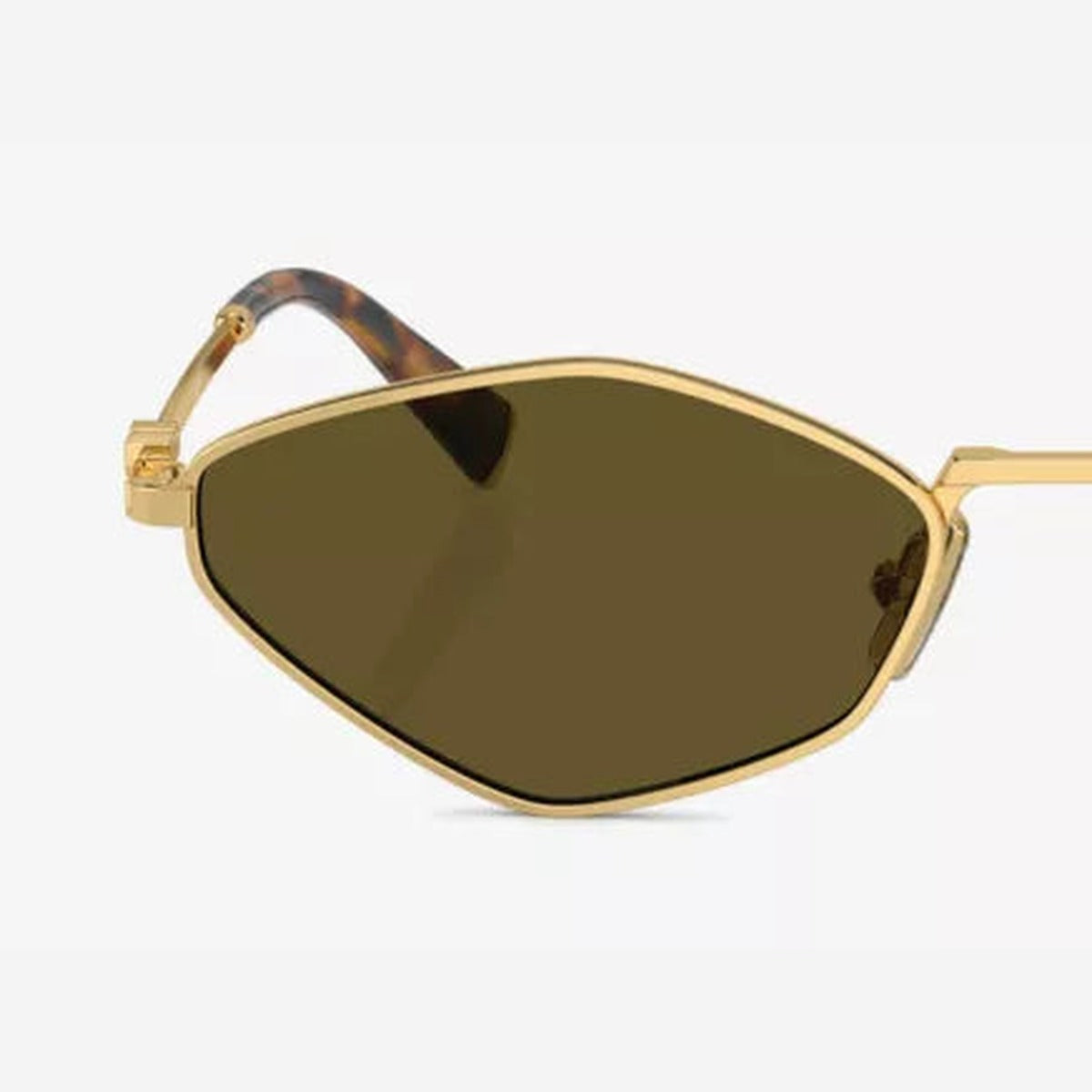 Irregular-frame metal sunglasses detail