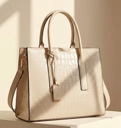 New York Crocodile Print Leather Women's Handbag